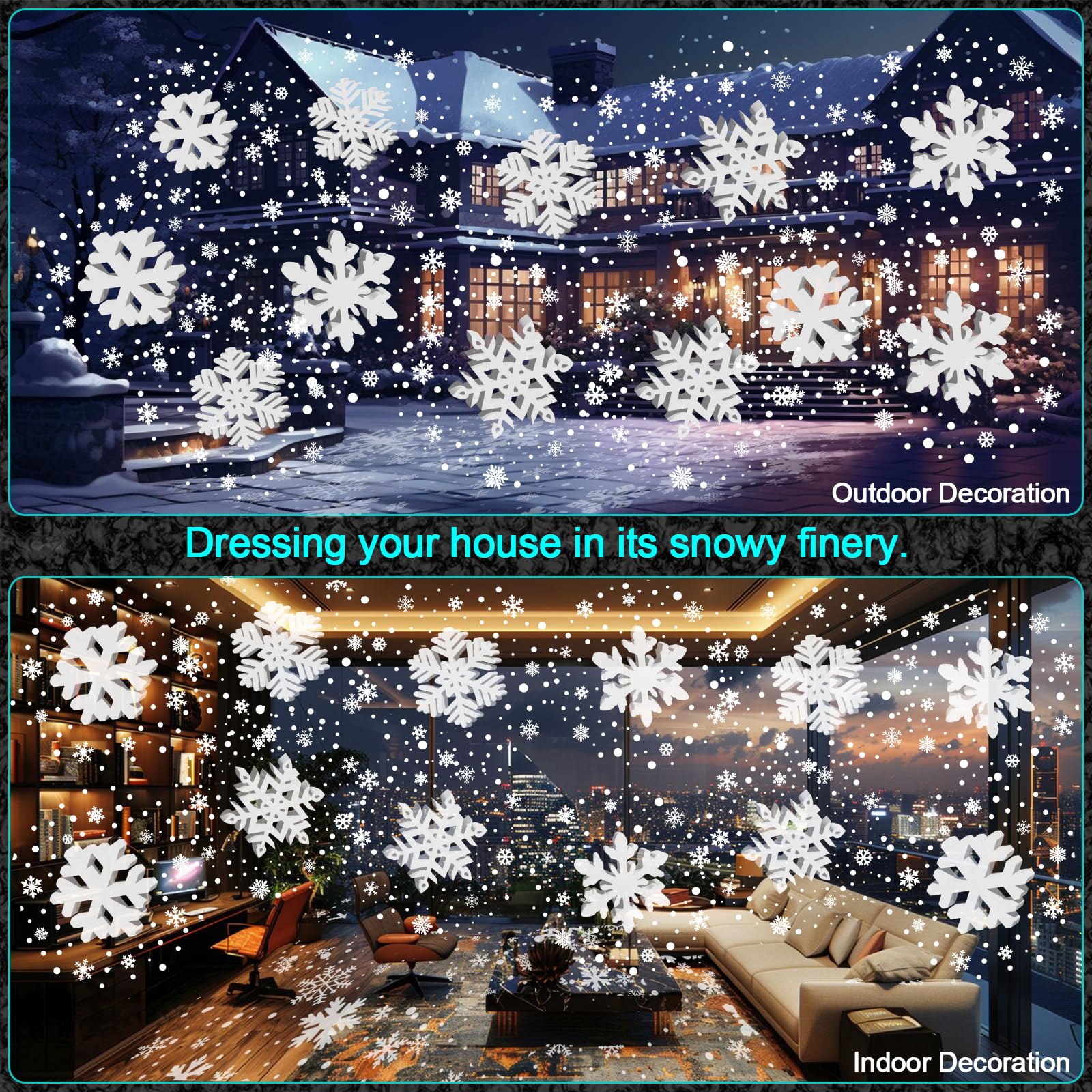 Decoración Navidad,Segotendy Proyector Navidad Exterior Alto Brillo,Luces Proyector Copo de Nieve Interior,Impermeable Lámpara de Nieve Proyección para Cotillon Nochevieja,Fiesta,Jardín,Casa,Regalo