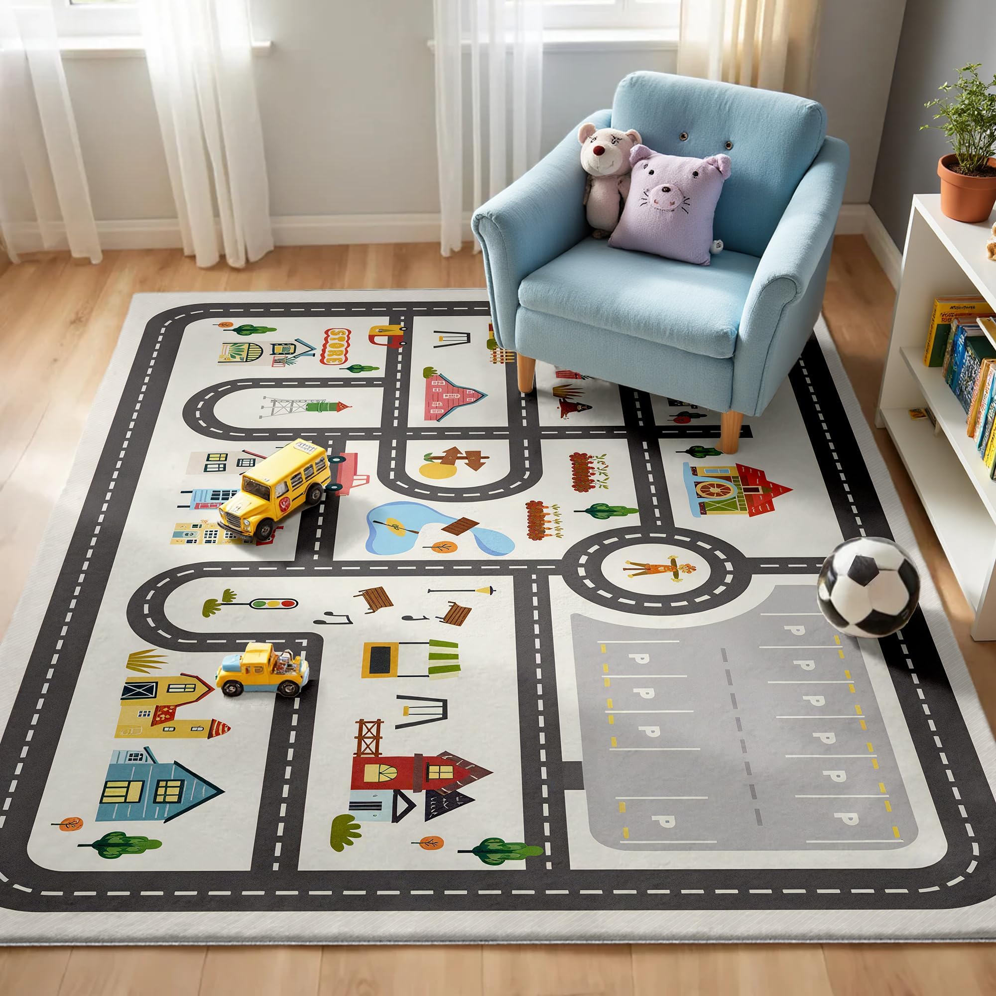 Kids Town Road Play Rug