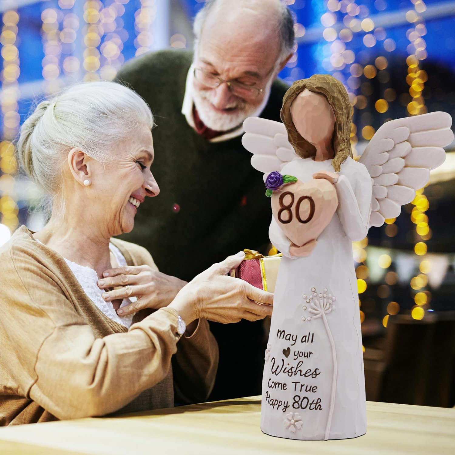 80th Birthday Gifts for Women, 80th Birthday Decorations for Women, Sculpted Hand-Painted Figurine - Image 6