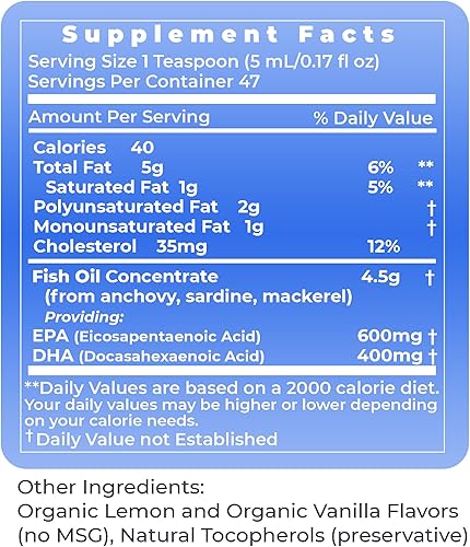 Miniatura 7 de Premier Research Labs EPA/DHA Marine Liquid - Aceite de pescado líquido Omega 3, suplemento de aceite de pescado líquido Omega 3 para adultos, apoyo