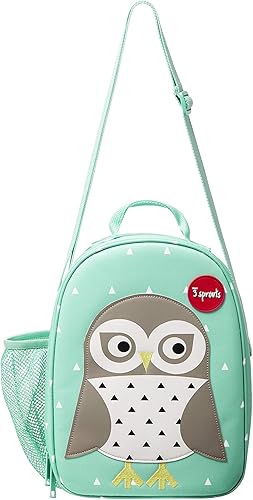 Miniatura 2 de 3 Sprouts Lonchera aislada para niños, bolsa reutilizable con correa para el hombro, asa y bolsillos, búho