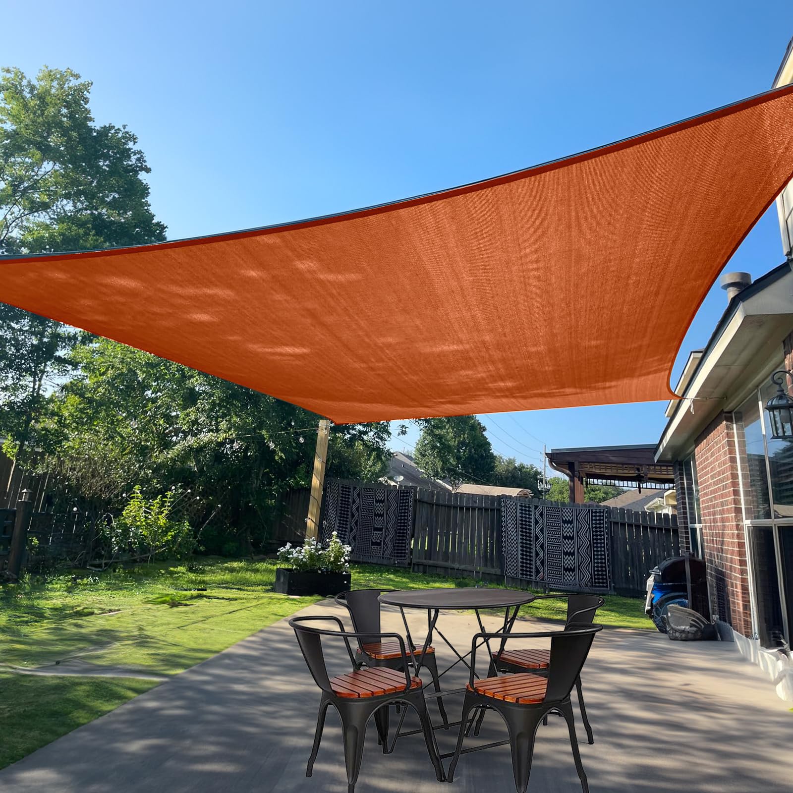 Shade Sail ベージュ UVカット 日よけ レンガ色4m×6m Shade Sail