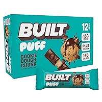 Vista 9 de Built Puffs - Barras de proteínas de 12 unidades, barras energéticas altas en proteínas, colágeno, sin gluten, cubiertas de chocolate, bajas