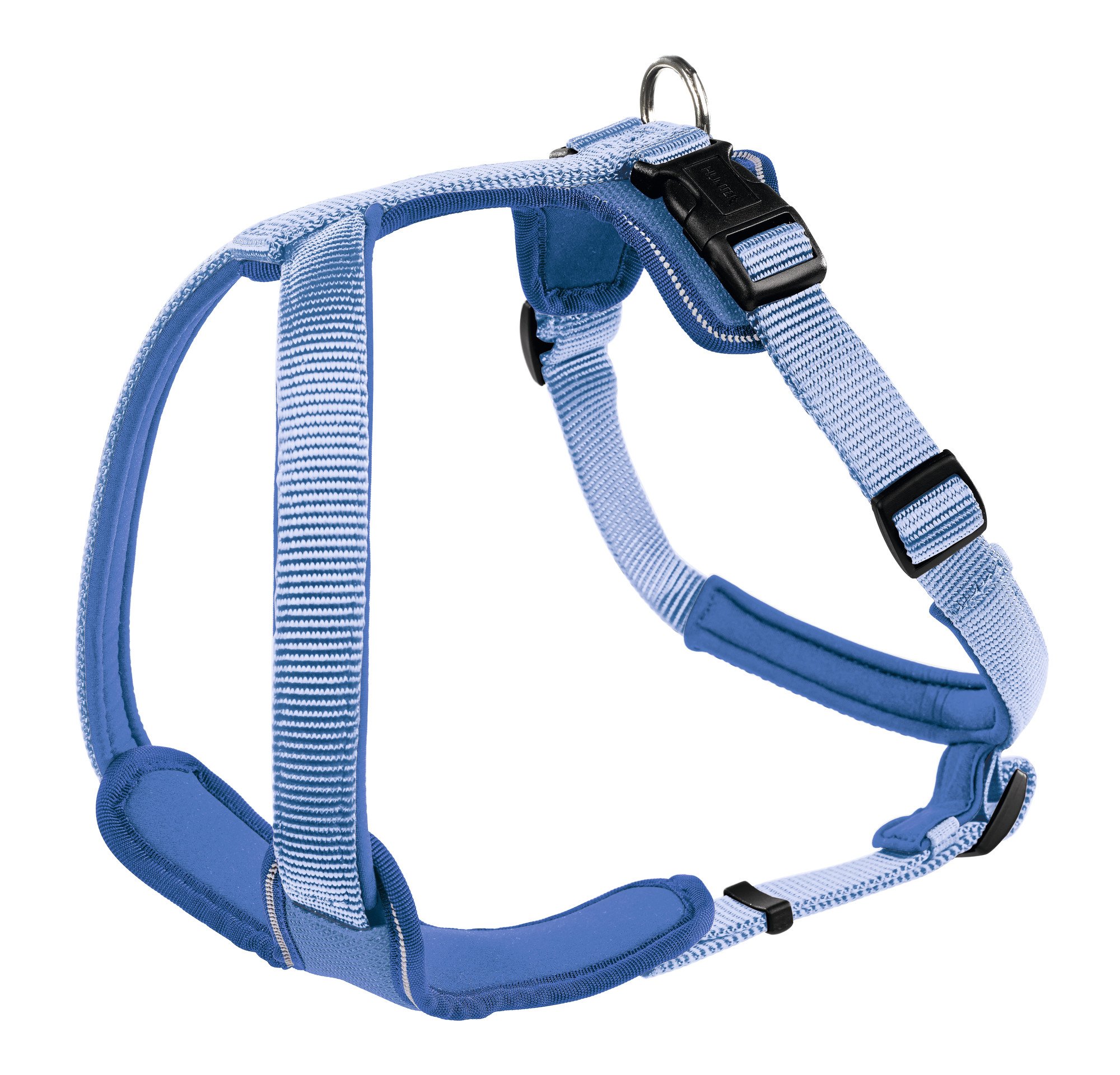 HUNTER NEOPREN dog harness, nylon, padded with neoprene, for sport and leisure,blue, nylon, neoprene,45-57,S