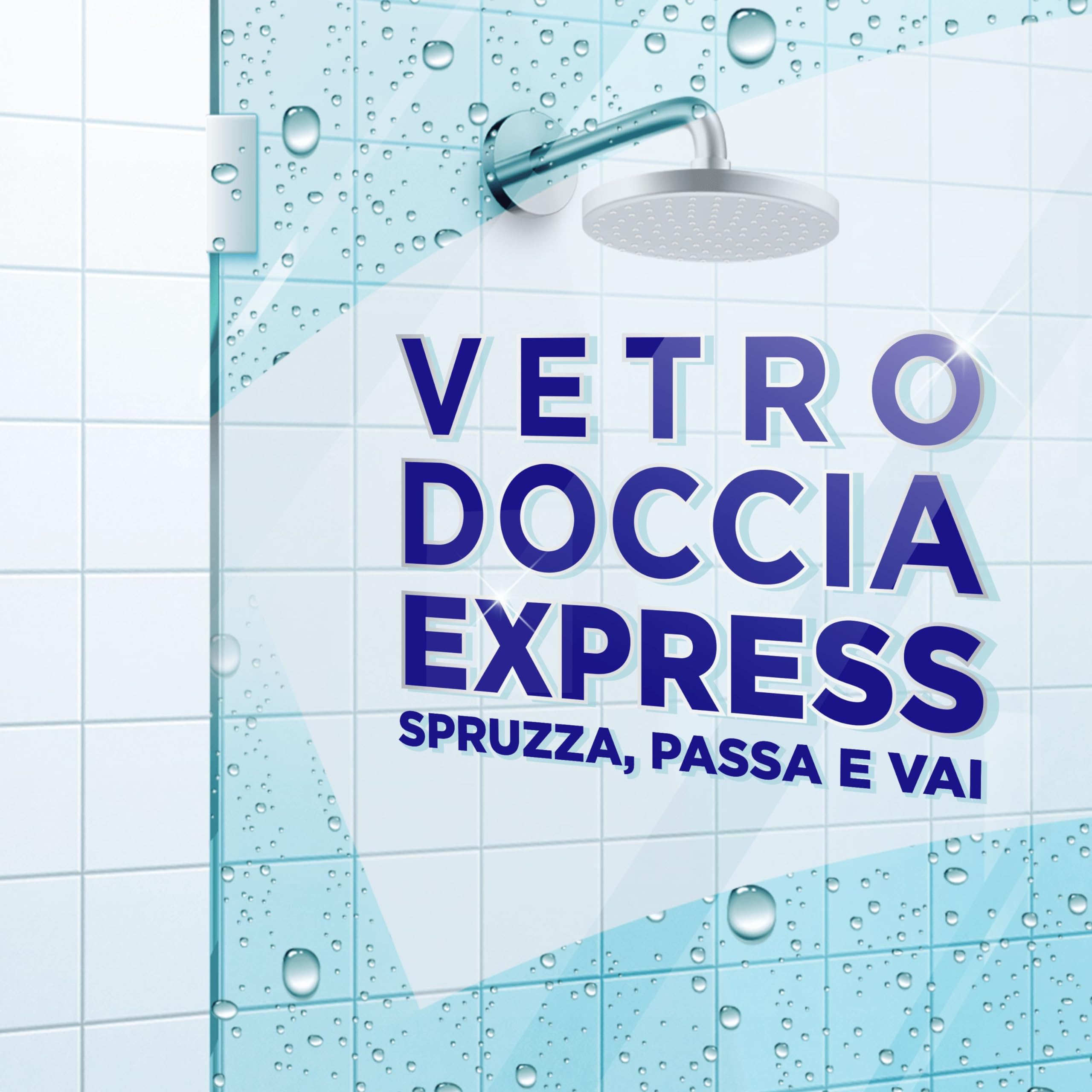 Viakal Vetro Doccia Express Spray, Fiori bianchi 720ml, Senza Risciacquo, Pulizia scintillante in una sola passata