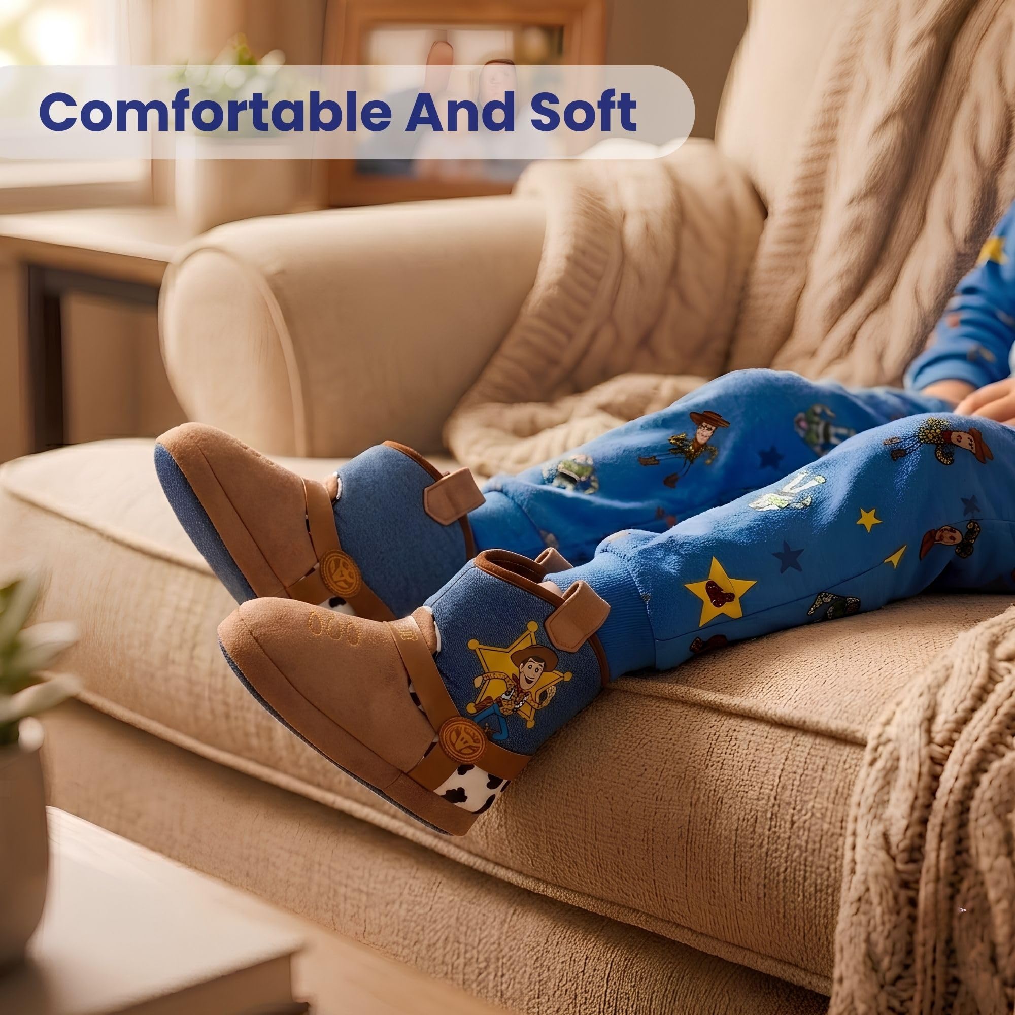 Disney Toy Story Woody Cowboy PJ House Chaussons d'intérieur pour garçon Shérif Bleu clair (11-12 enfants), bleu foncé, 26/28 EU