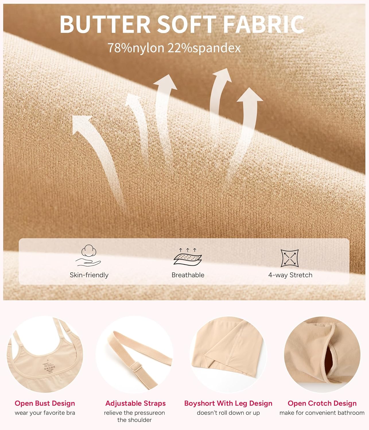 Gotoly Open Bust Shapewear Tummy Control Bodysuits for Women Seamless Compression Waist Trainer Full Body Shaper - Image 5