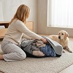 LaiFug Extra Large Pet/Dog Bed Removable Washable Cover (Jumbo Replacement Cover (50"x36"x10") Slate Grey)