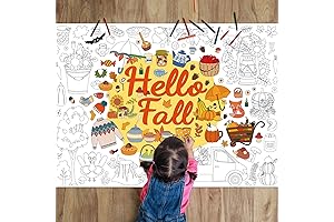 ZOIIWA Hello Fall Coloring Poster for Kids