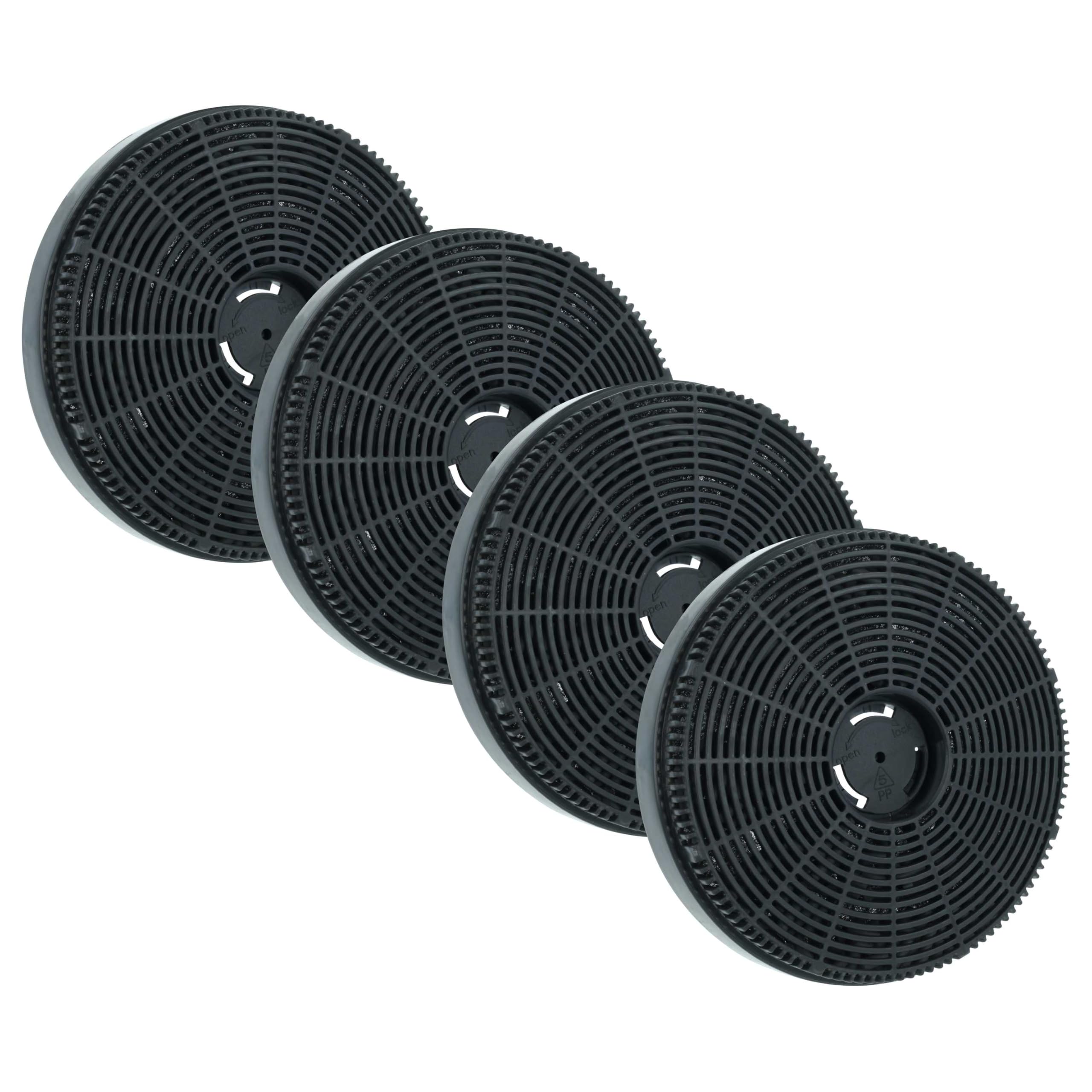 vhbw 4x Activated Carbon Filter Replacement for Klarstein 10035386 for Extractor Hood - 16 cm