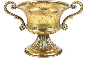 Distressed Gold Metal Pedestal Vase: A Timeless Addition to Your Decor