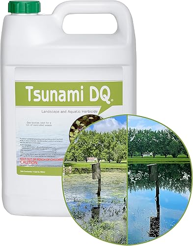 Crystal Blue Tsunami DQ Herbicida acuático - galón - 37.3 por ciento dibromuro de diquat - Mata malezas acuático concentrado para lagos y estanques