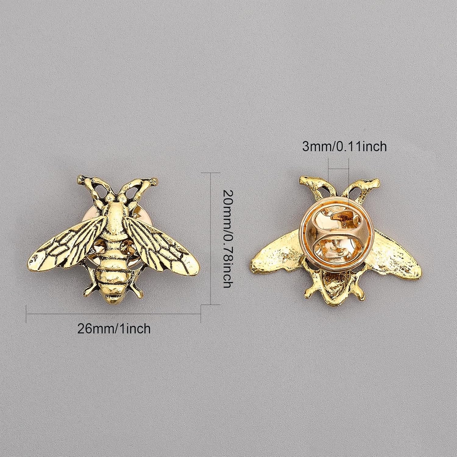 CHGCRAFT 12Pcs Bees Alloy Lapel Pins for Backpack Clothes Decorations Party Anniversary Accessories Gifts, Golden 26x20x3mm - Image 2
