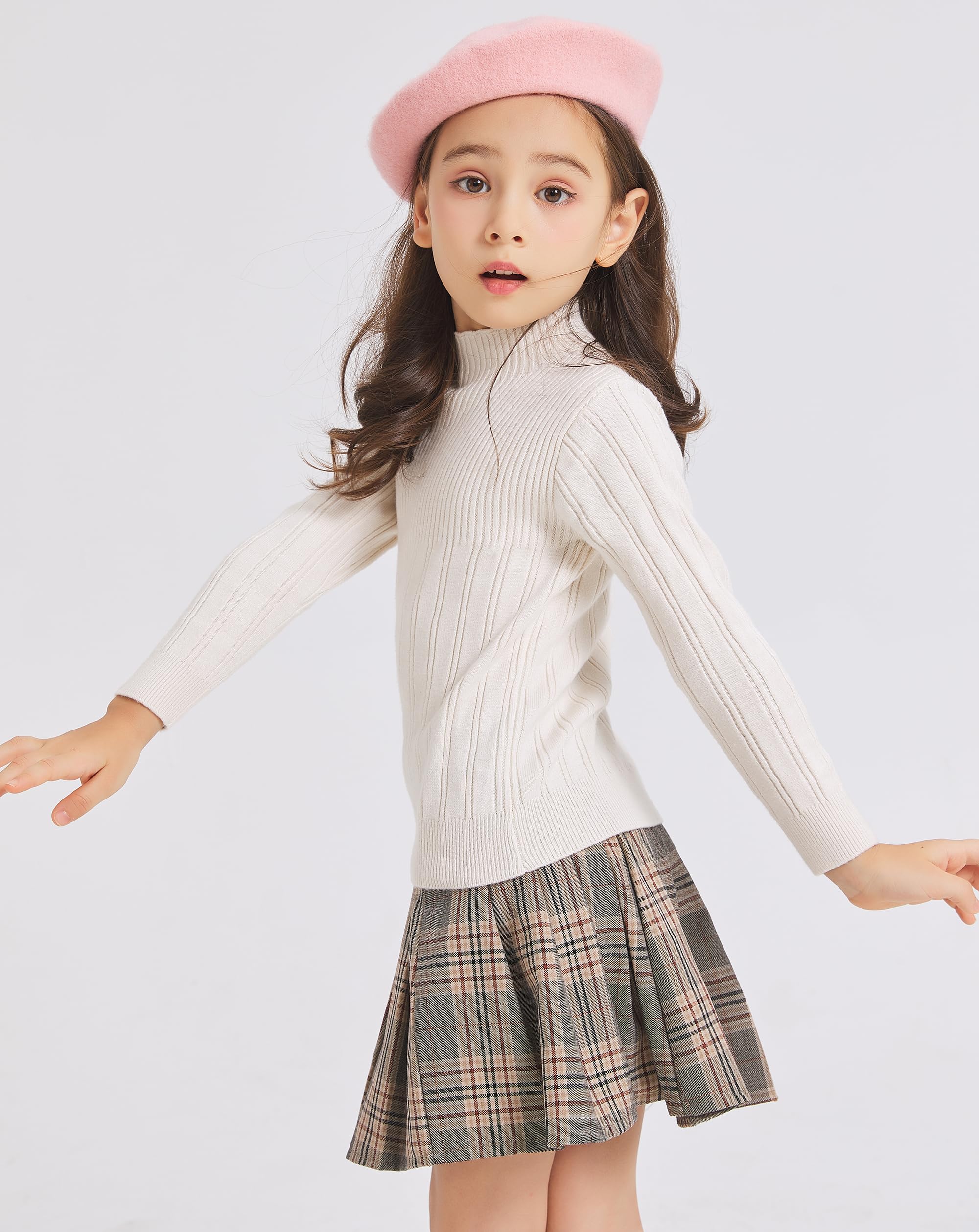 ZLYC Wool Kids Beret Hat Girls Solid Color Artist French Beret Cap(Pink) - Image 4