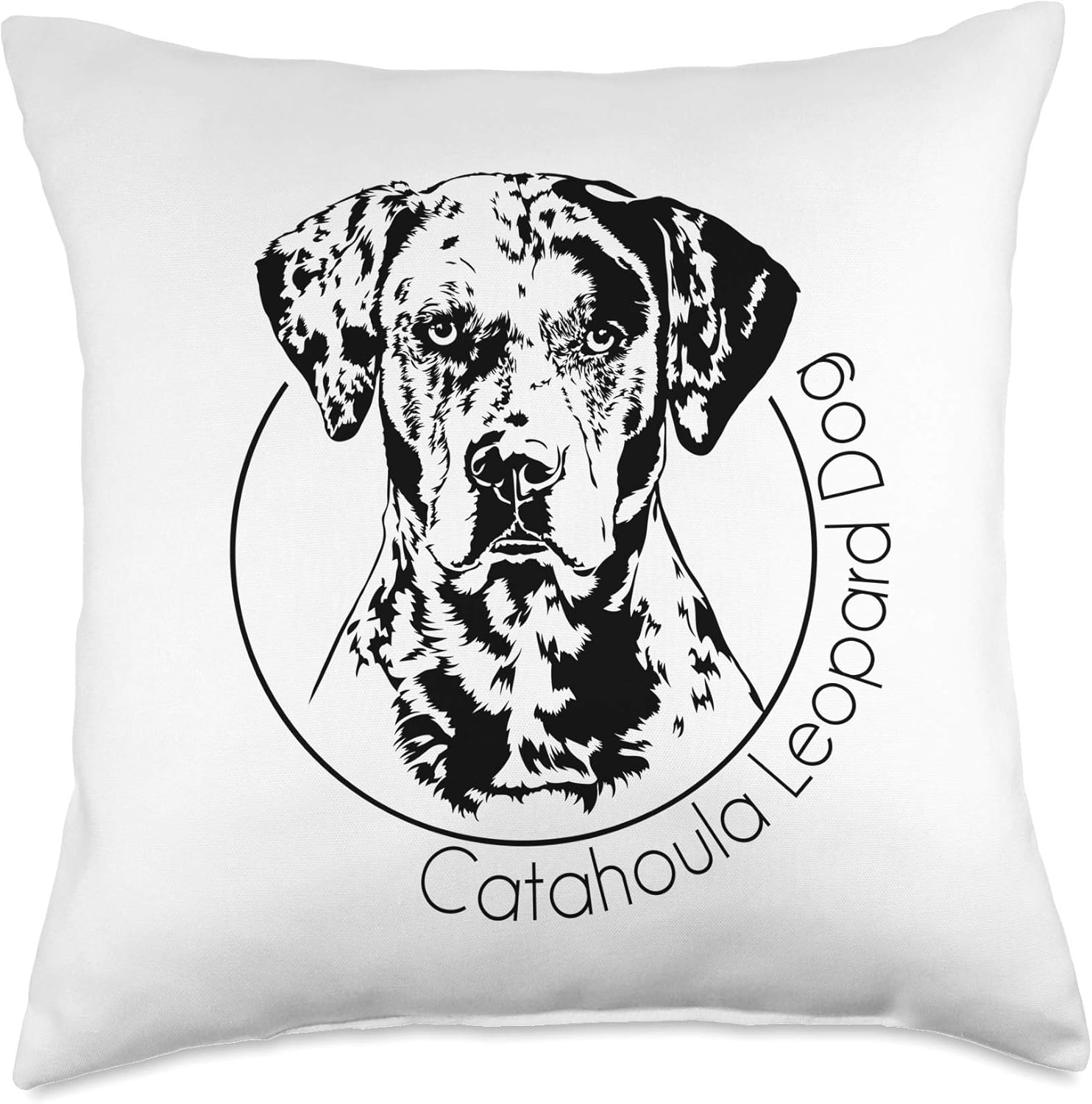 Funny Proud Catahoula Leopard Dog portrait gift present Throw Pillow
