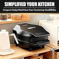 Vista 4 de Mini Máquina para Hacer Panqueques Rellenos, Sartén Eléctrica para Hacer Ebleskiver Poffertjes, Máquina para Hacer Panqueques Daneses, Máquina