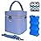 Mancro Breastmilk Cooler Bag with Ice Pack Fits 6 Baby Bottles Up to 9 Ounce, Insulated Baby Bottle Bag with Strap for Nursing Mom Daycare, Blue