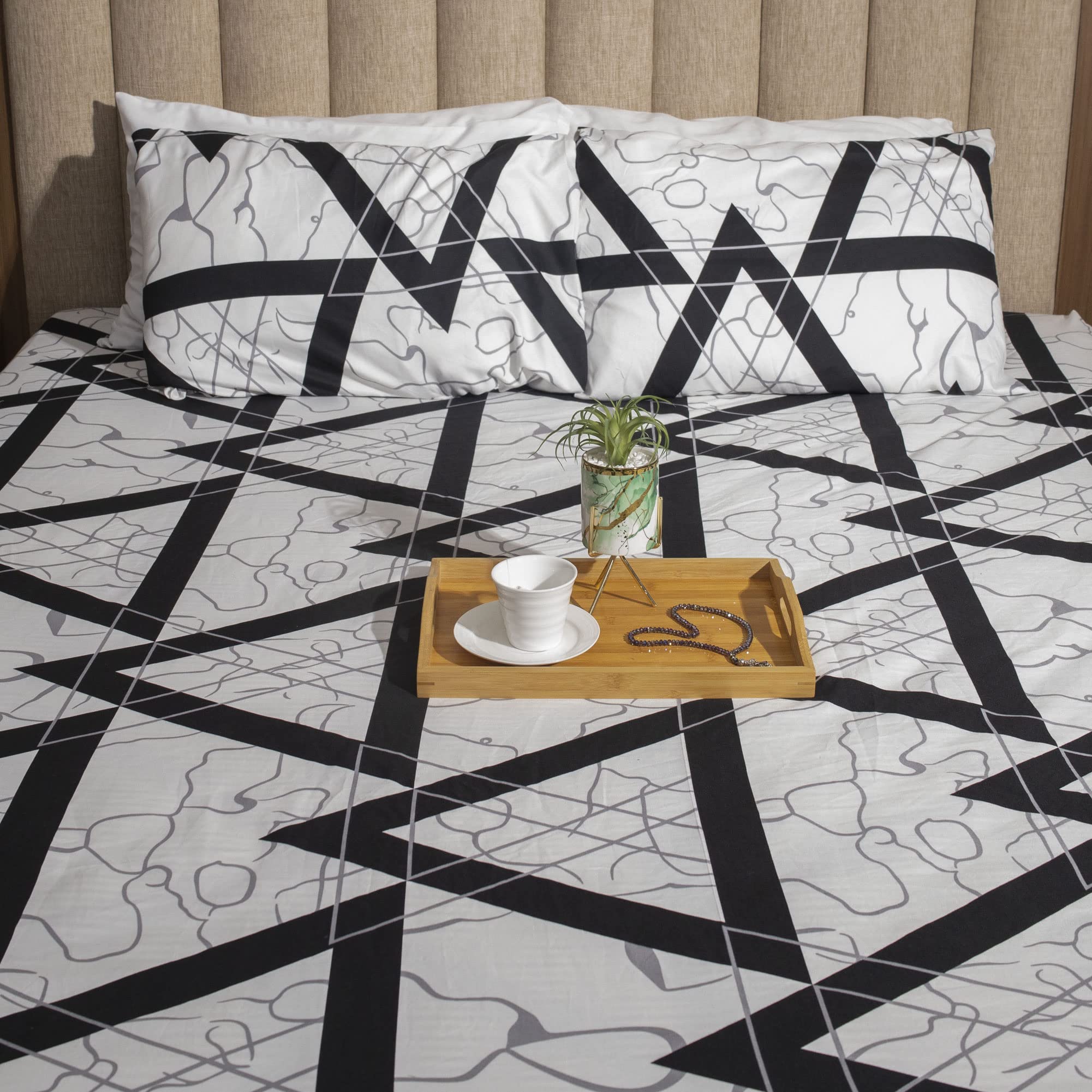 Wrapest Luxurious Bedding Sheets with Pillowcases – Breathable Cooling Bed Sheets with 360 Elastic – Soft and Wrinkle-Resistant (Sharp Shadow, Twin XL)