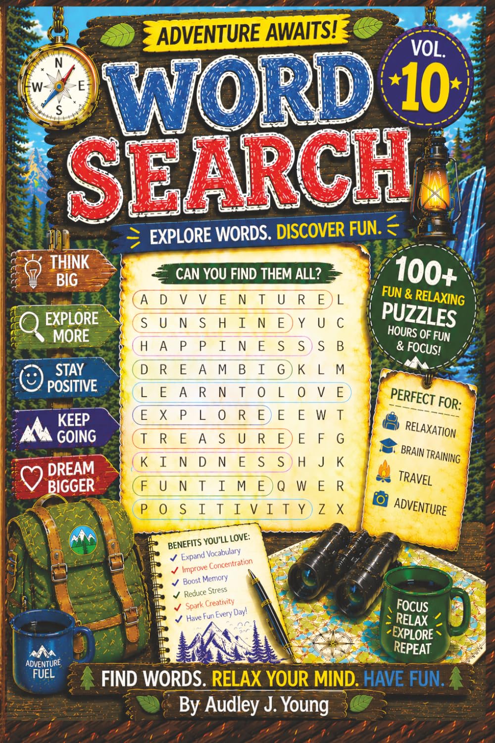 Adventure Awaits Word Search: 100+ Fun and Relaxing Puzzles for All Ages - Vol.10