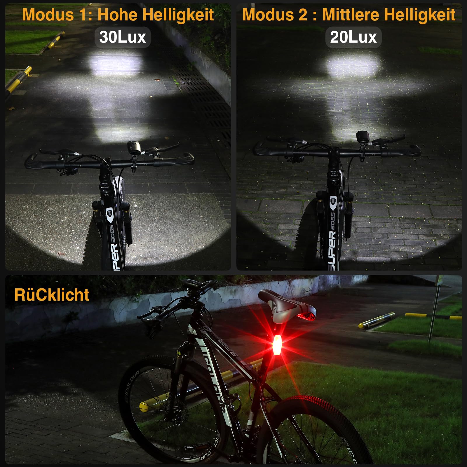 toptrek Fahrradlicht Set StVZO zugelassen Fahrrad Lichter Set, Fahrradlampe Vorne & Rücklicht Set