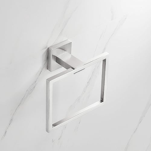 Miniatura 2 de Toallero de mano, accesorios de baño, toallero de mano de acero inoxidable SUS304, acabado cromado, toallero cuadrado para baño, montaje en pared.
