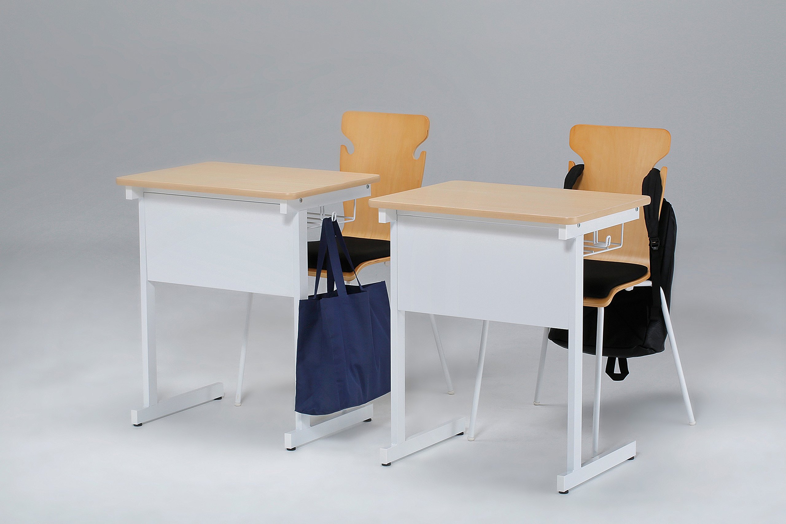 Amazon.co.jp: 【法人限定】 学習机 ソフトエッジ加工 棚・フック付き