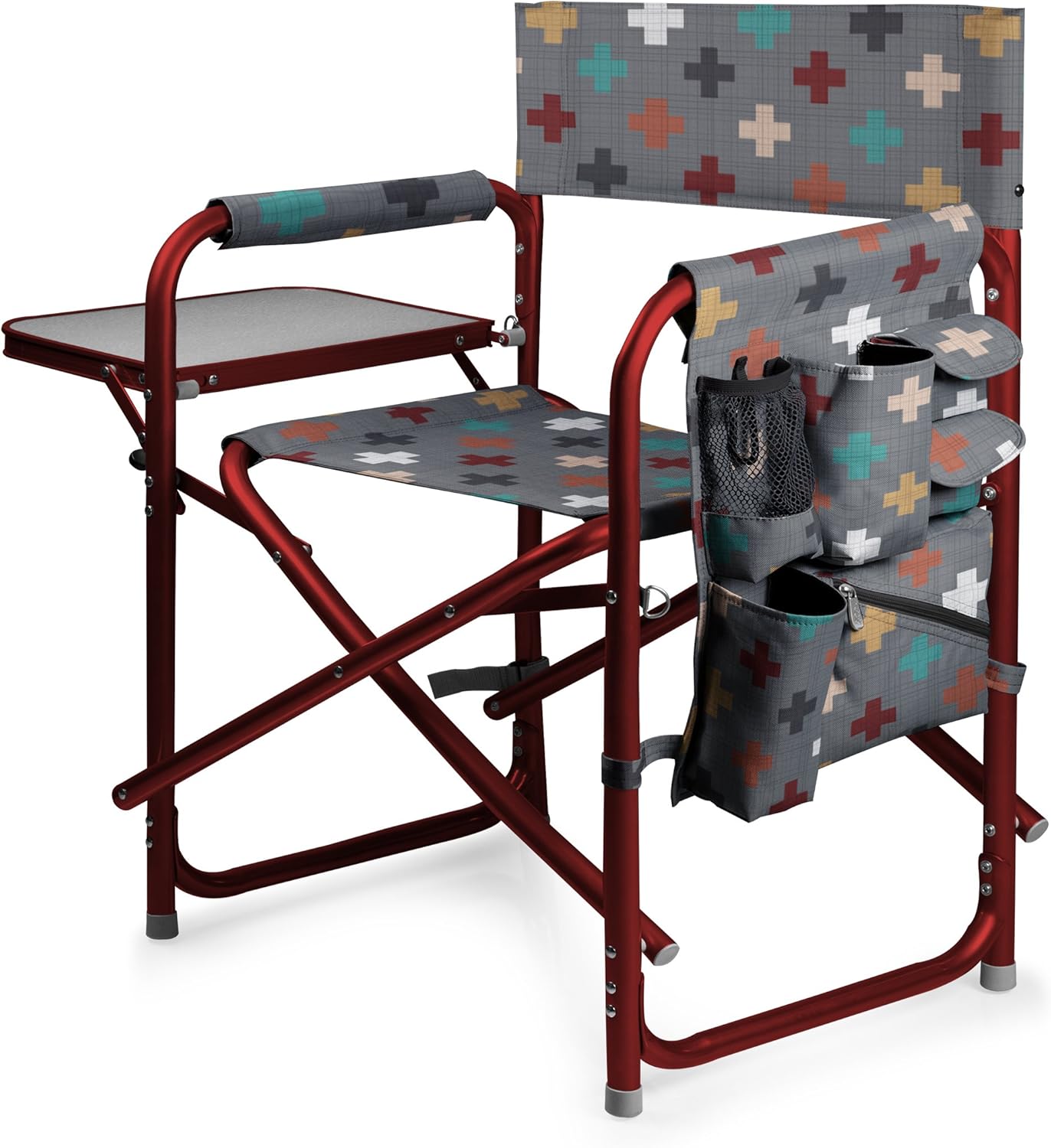Picnic Time Portable Folding Sports Chair, Pixels