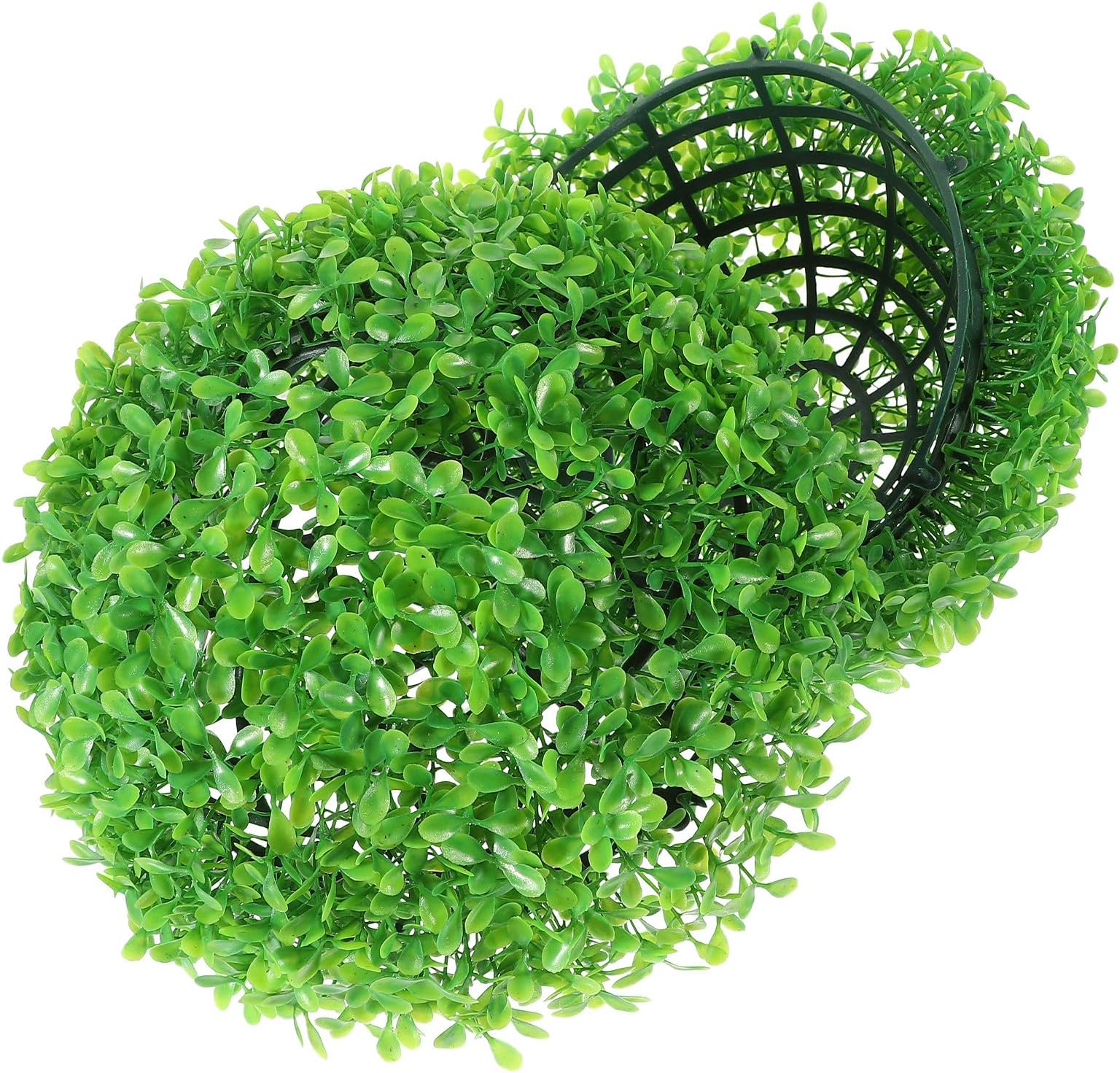 Artificial Topiary Ball 28cm Green Grass Plant Sphere Hanging Pendant Indoor Decorative Faux Shrub for Home Mall Garden Display