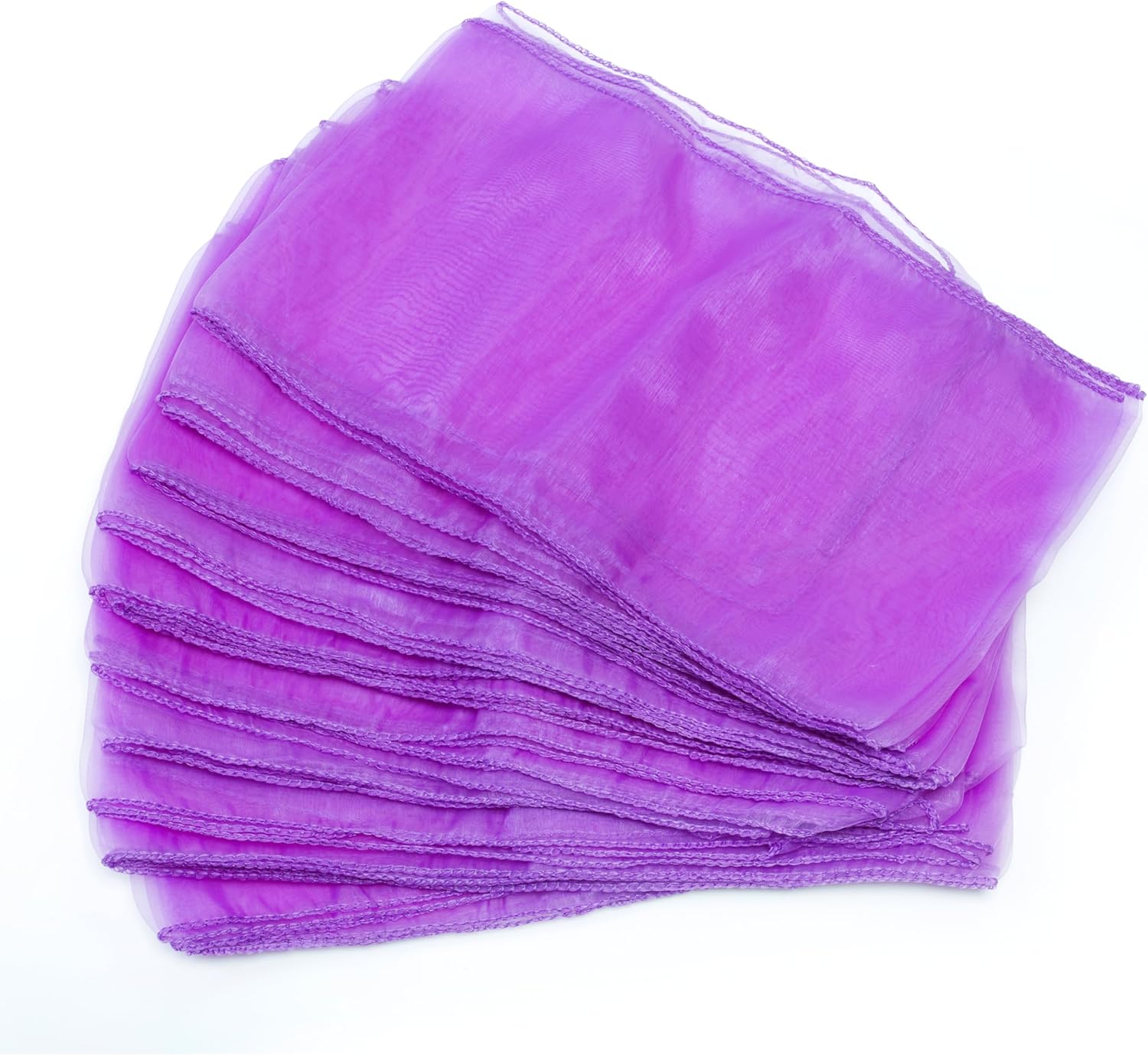 MDS 15 Pack Organza Table Runner 12 x 108 inch Long Premium Table Runners for Wedding Party, Events Decoration, Banquets Decorations, Bright and Smooth Silk Fabric Party Table Runner- Light Purple
