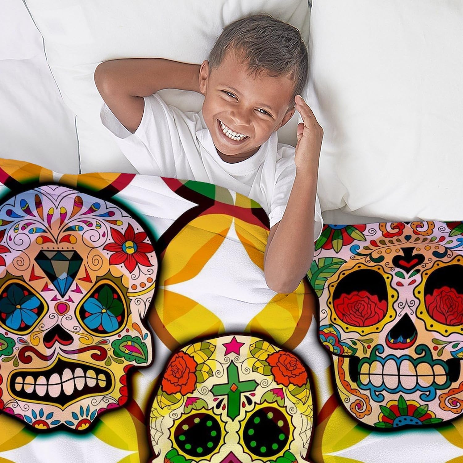 CafePress Sugar Skulls Throw Blanket Super Soft Fleece Plush Throw Blanket, 60"x50"