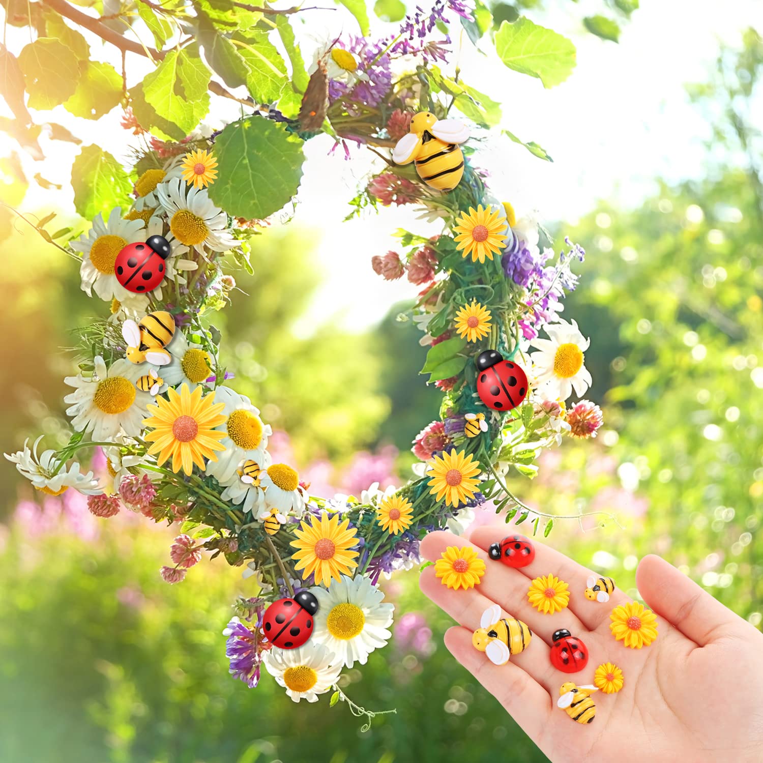 MIKIMIQI Lot De 100 Abeilles En Résine Avec Boîte De