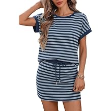 ZAFUL Womens Striped Short Sleeve Skirt Sets Crewneck Colorblock 2 Piece Outfits Drawstring Pajama Set 2026