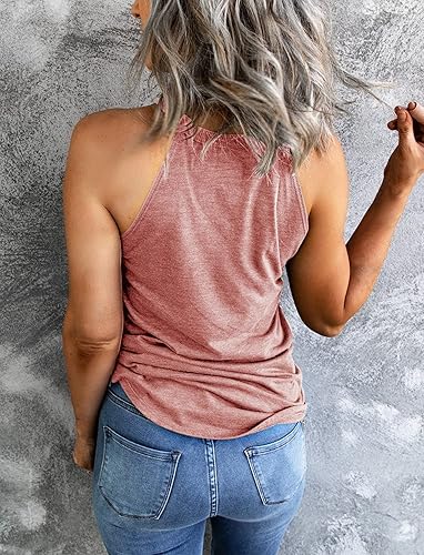 Miniatura 3 de Yuccalley Camiseta sin mangas para mujer, cuello alto, sin mangas, con espalda cruzada, estilo casual