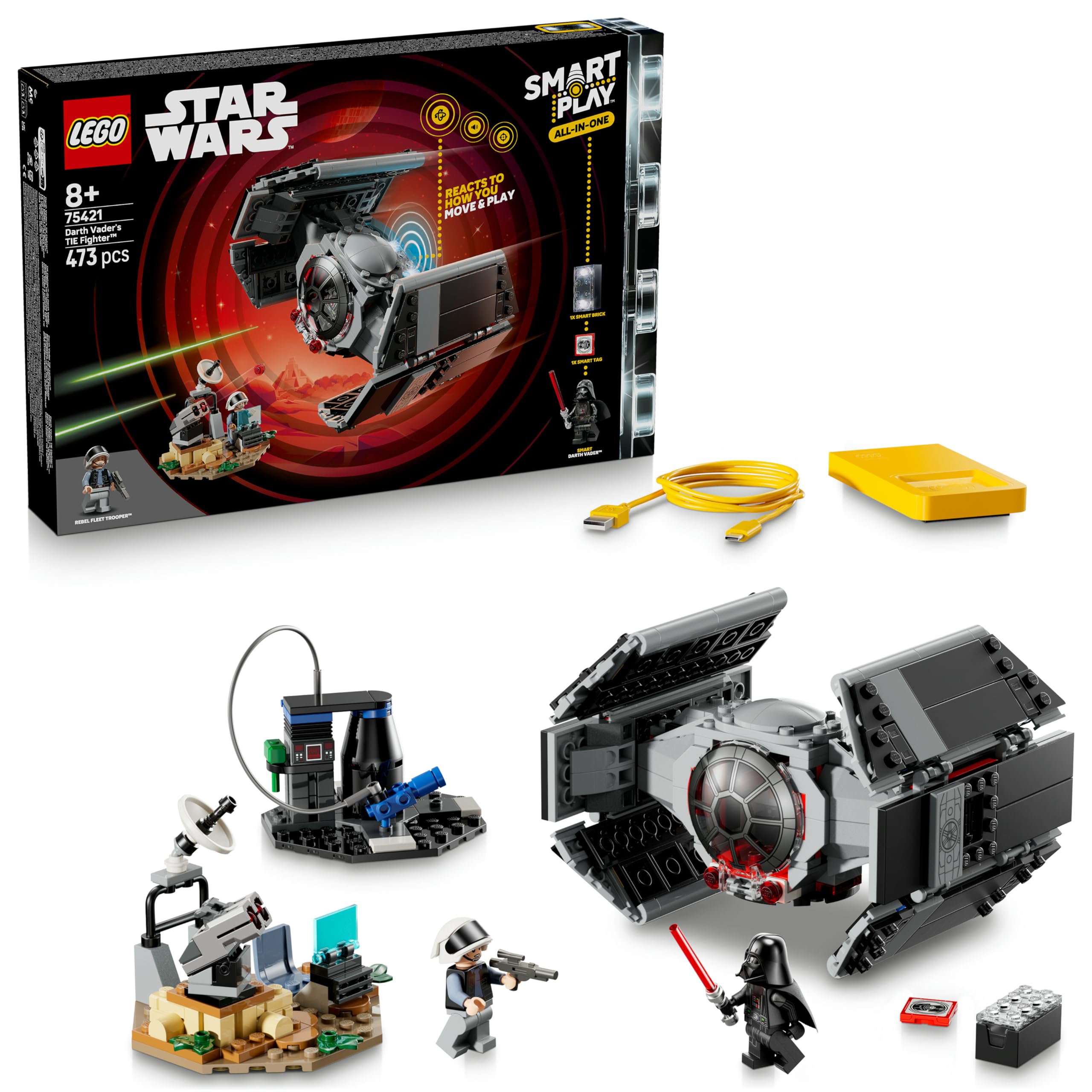 LEGO Darth Vader's TIE Fighter SMART Play All-in-1 Set with Charger
