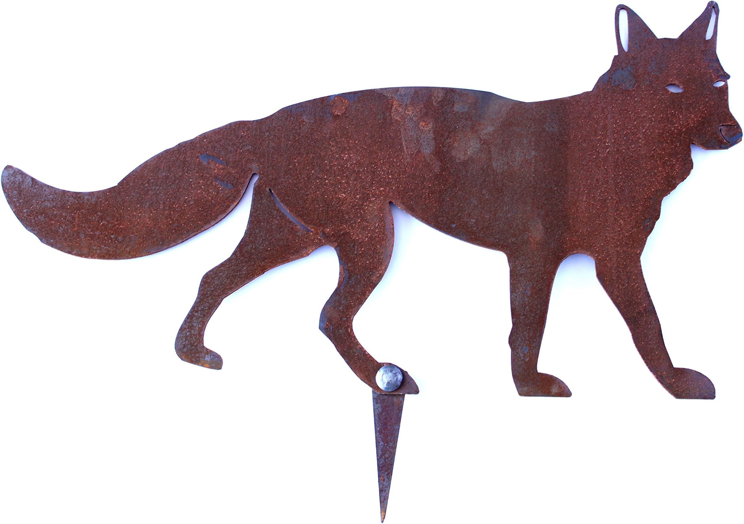 Rossella Lawn and Garden Decoration Fox Shape Corten Steel Rust Colour Italian Artisanal Product