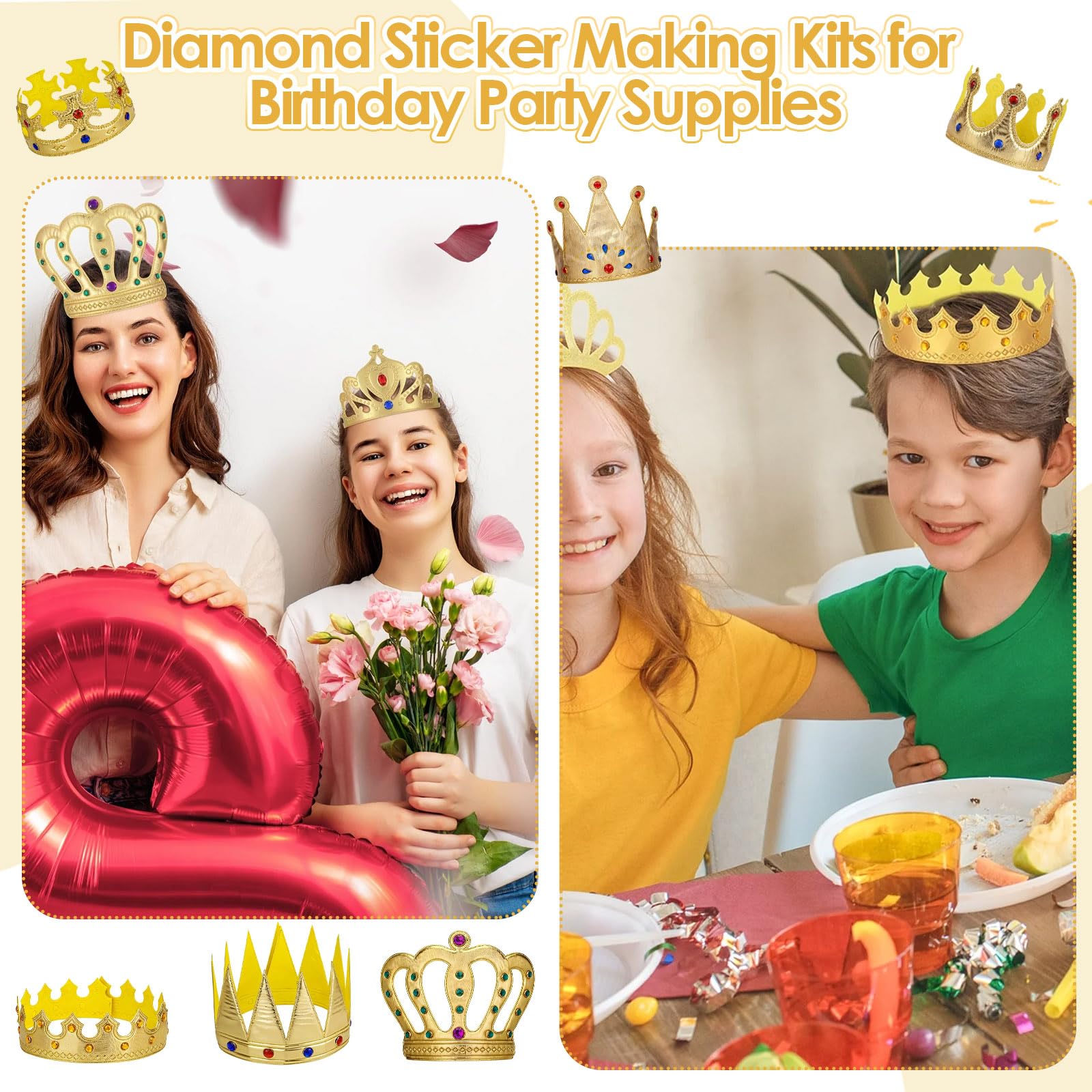 24pcs Foam Princess Tiaras and Crowns Set - Image 5