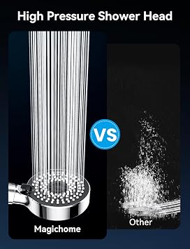 Magichome Filter Shower Head, 5 Spray Modes High Pressure Showerhead | Designed for Hard Water Limescale Reduction, Extra Replaceable Filter Included, Easy DIY Installation