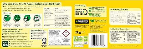 Miracle-Gro All Purpose Water Soluble Plant Food Tub, 2 kg - 2