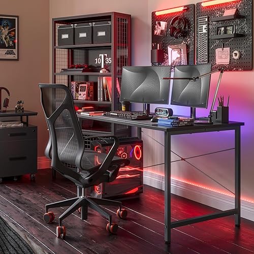 Miniatura 62 de CubiCubi Escritorio para computadora, escritorio pequeño de oficina en casa de 32 pulgadas para espacios pequeños, estilo moderno y simple para el