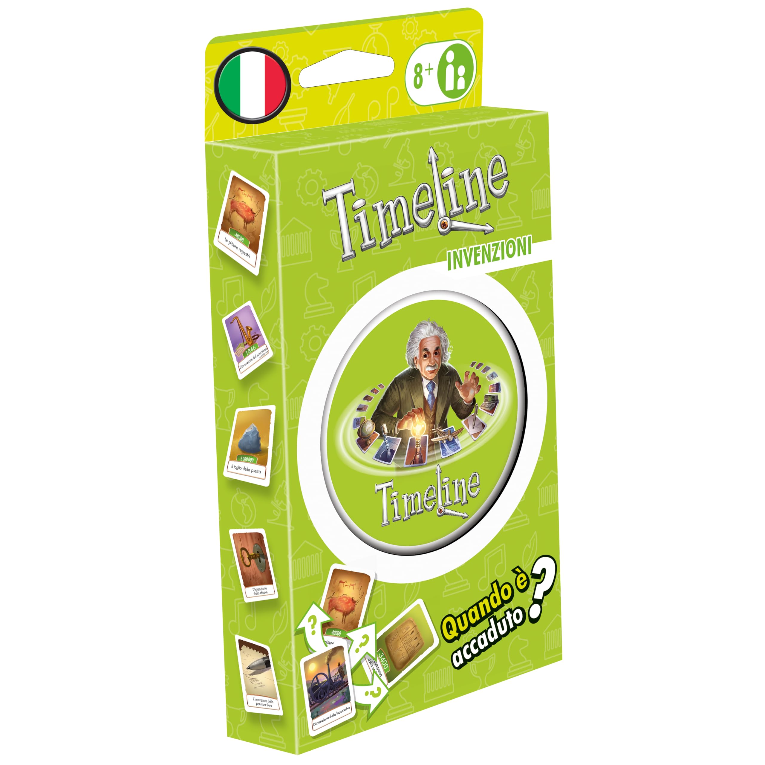 Asmodee - Timeline Inventions, Eco Blister, Card Game, Educational, Pocket Format, Italian Edition, 8303