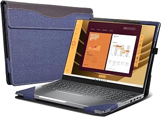 Laptop Case for DELL Latitude 5550 2-in-1 |Latitude 5540 5530 5520 Laptop All Inclusive Drop Case 15.6" PU Leather Inside Pocket Cover (Blue)