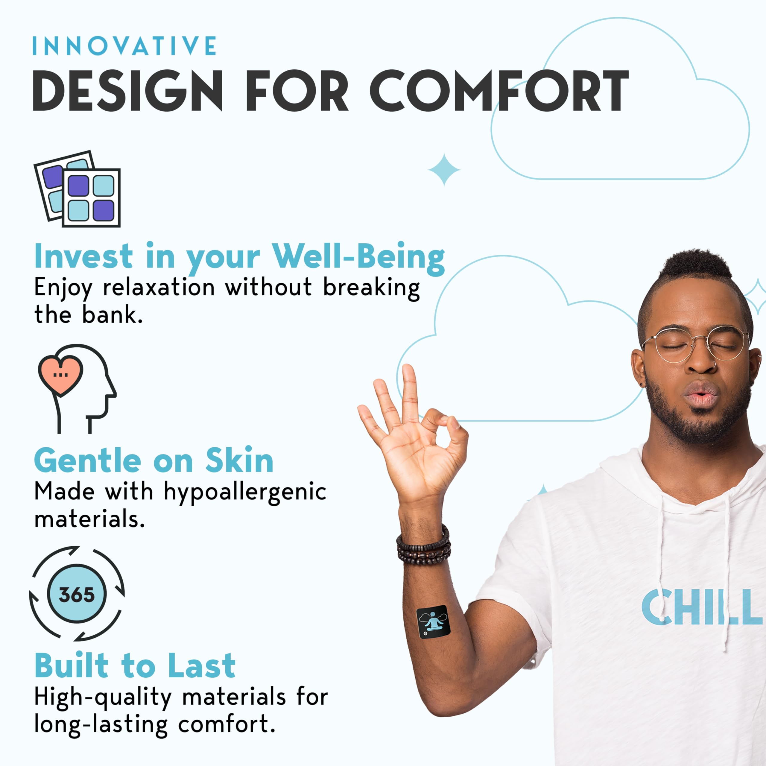 Klova Chill Patches with Clinically Proven Sensoril Ashwagandha, Rhodiola Rosea, Passion Flower, Ginger Root Extract, L-Theanine, GABA and Other Natural Ingredients to Help Destress, Unwind and Relax — Amazon image 2