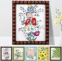 Beeveer 8x10 Wooden Beaded Boho Farmhouse Picture Frame - Rustic Vintage Photo Frame for Wall Tabletop Display Brown