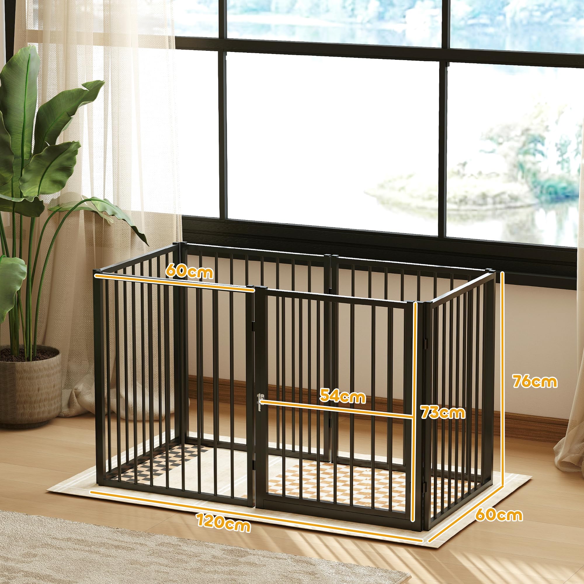 PawHut Corral para Cachorros 6 Piezas para Perros medianos, 76 cm