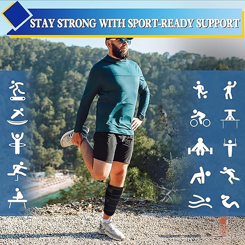 Miniatura 7 de Hiball Adjustable Calf Brace for Men Women, Lower Leg Compression Wrap, Calf Compression Sleeve with Six Nylon Buckle Pressure Strips, Shin Splint &