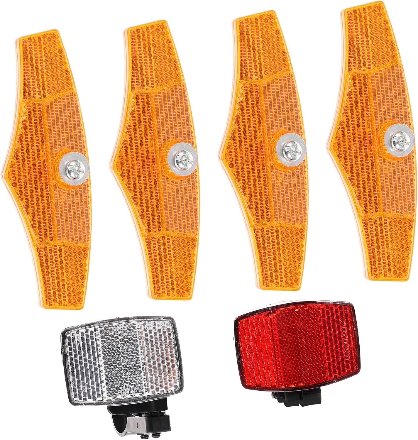 Bike Reflectors Front White Handlebar and Rear Red Safety Reflectors with Light Plates Durable and Easy to Install for Enhanced Night Visibility and Cycling Safety
