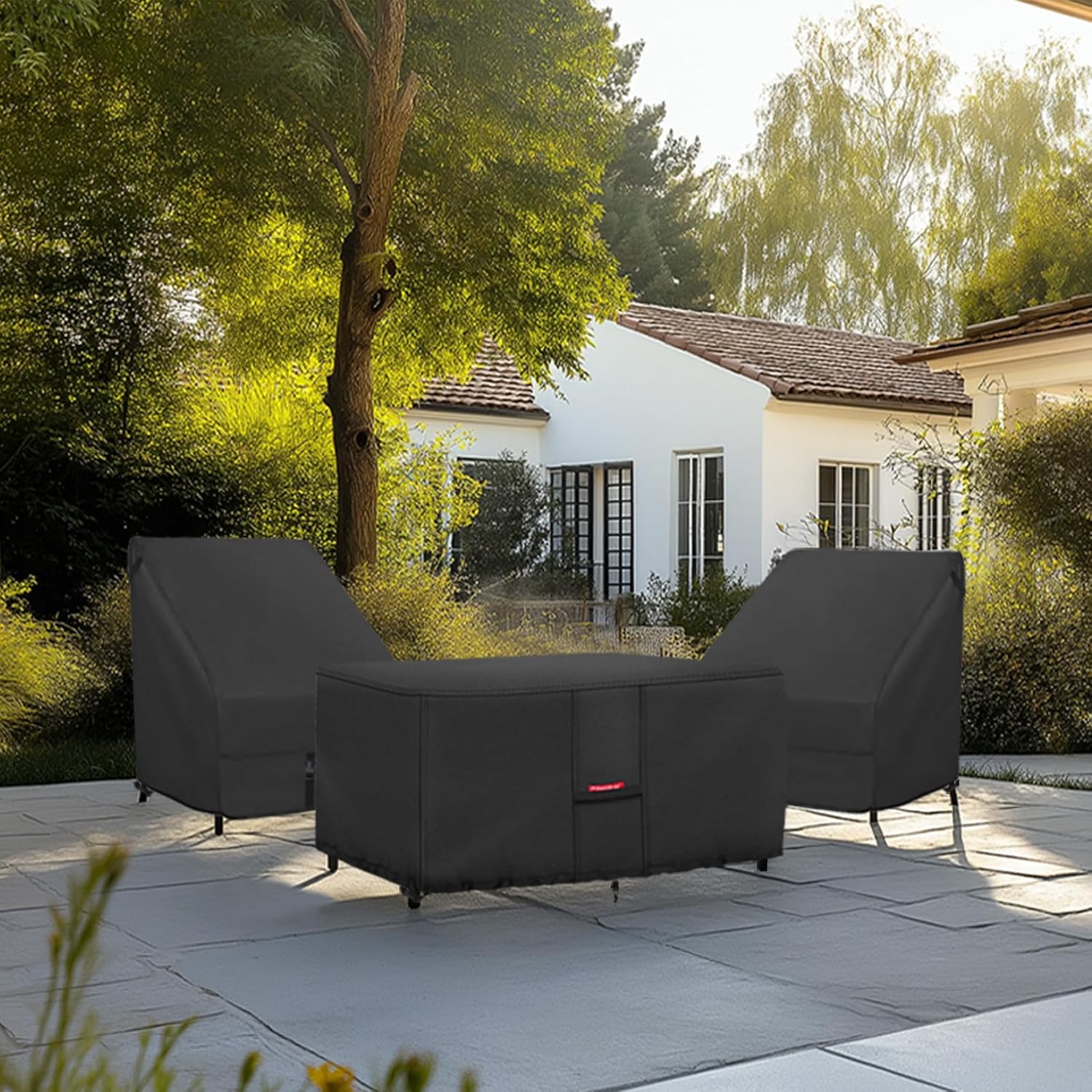 Porch Shield Patio Fire Pit Cover - Waterproof 600D Outdoor Rectangular Fire Table Cover Deck Box Protector - 48 x 28 inch, Black - Image 5