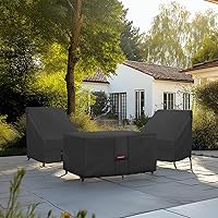 Vista 5 de Porch Shield Cubierta para Hoguera de Patio - Impermeable 600D Cubierta Rectangular para Mesa de Fuego de Exteriores Protector de Caja de Cubierta