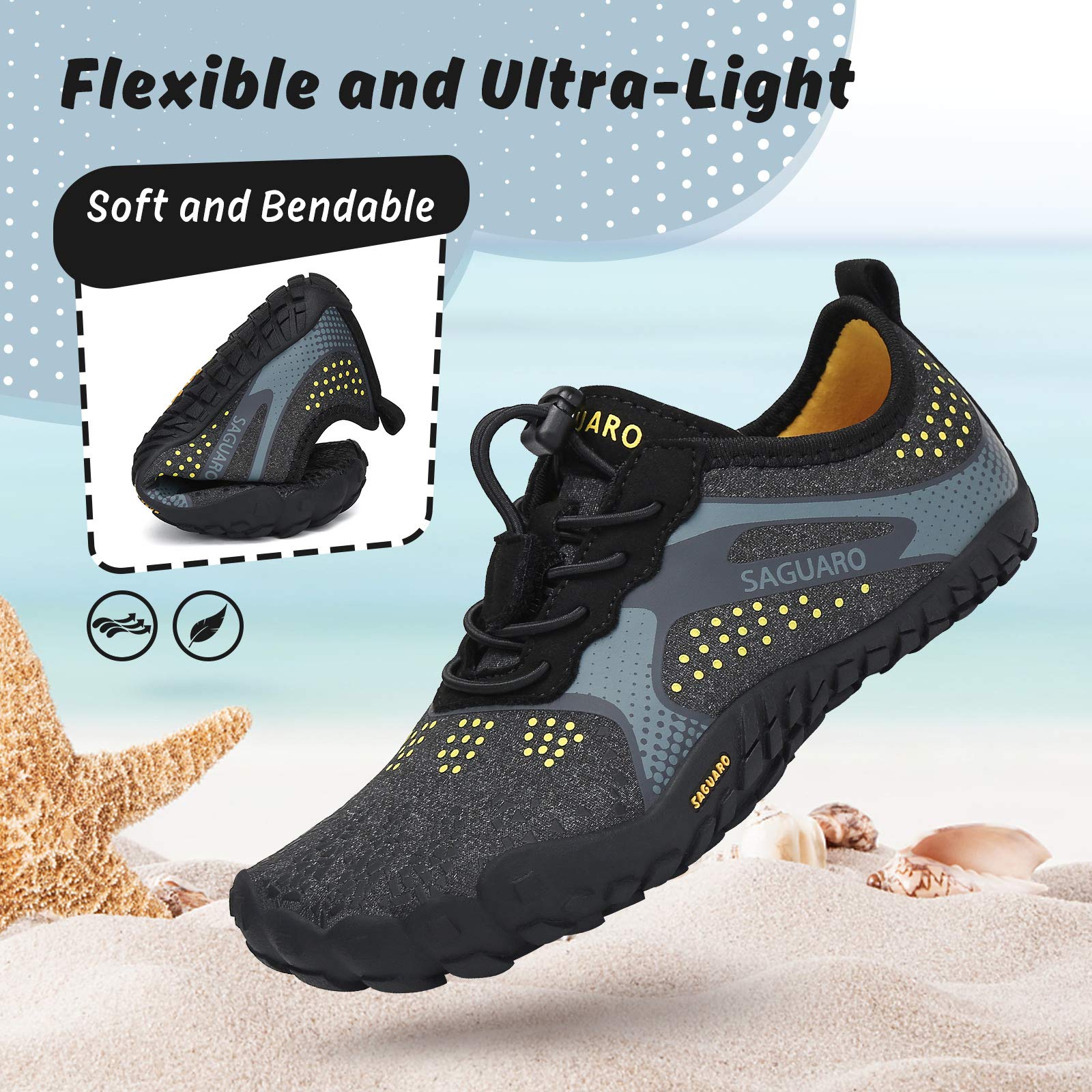 SAGUARO Niños Calzado Descalzos Zapatillas de Trail Niñas Transpirables Minimalistas Zapatillas de Deporte, 24-36 EU — view 5
