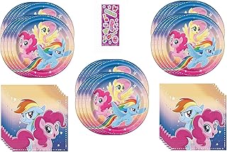 Unique My Little Pony Birthday Party Supplies Baby Shower Bundle Pack includes 24 Lunch Plates and 32 Napkins